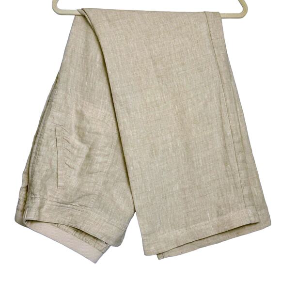 Chicos Linen High Rise Wide Leg Pants Size 2/L Oatmeal Pockets Coastal Lagenlook - Picture 2 of 12